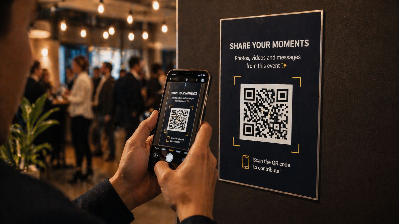 A guest scanning a QR code at a live event