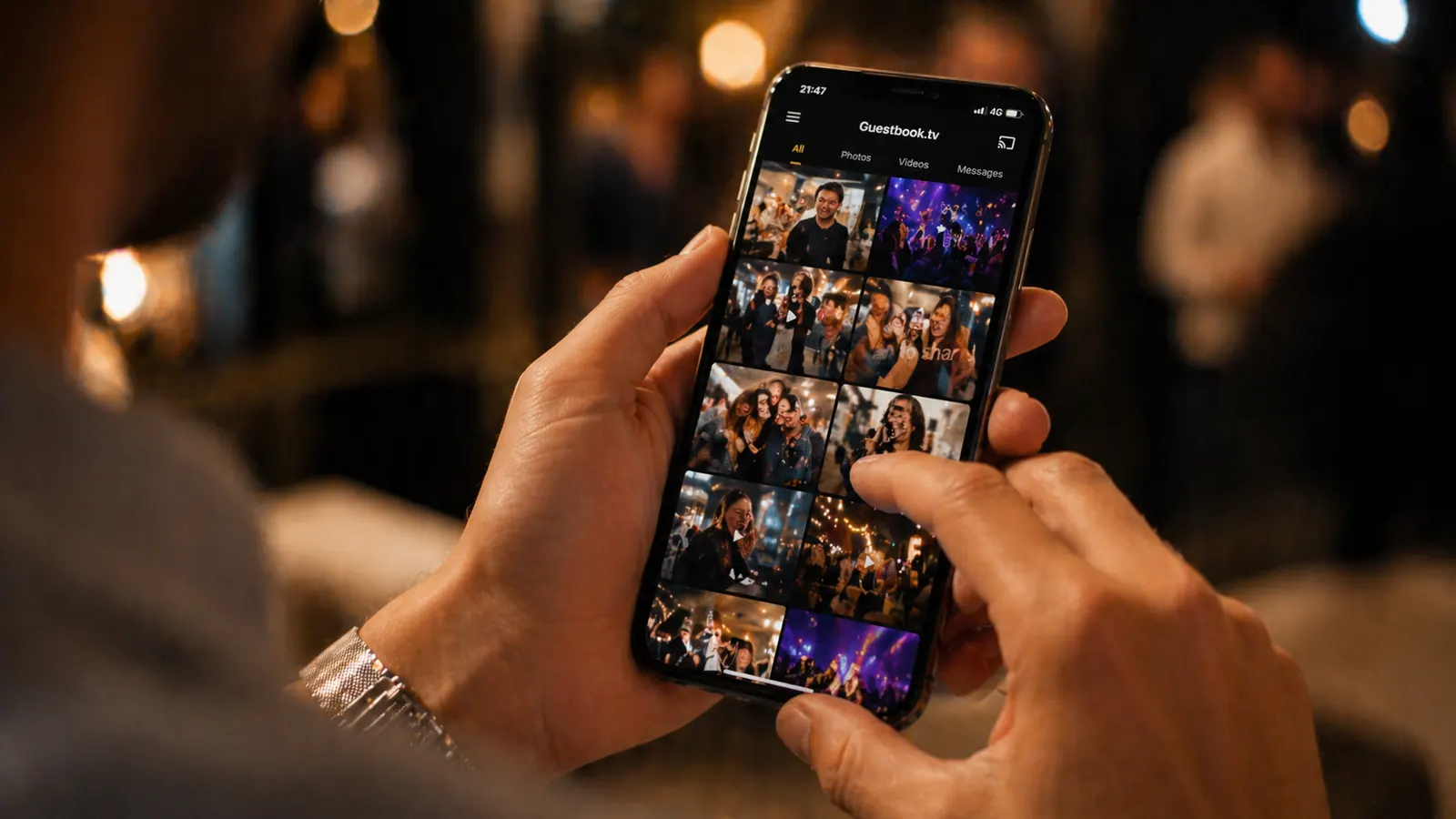 Guestbook.tv gallery on a smartphone